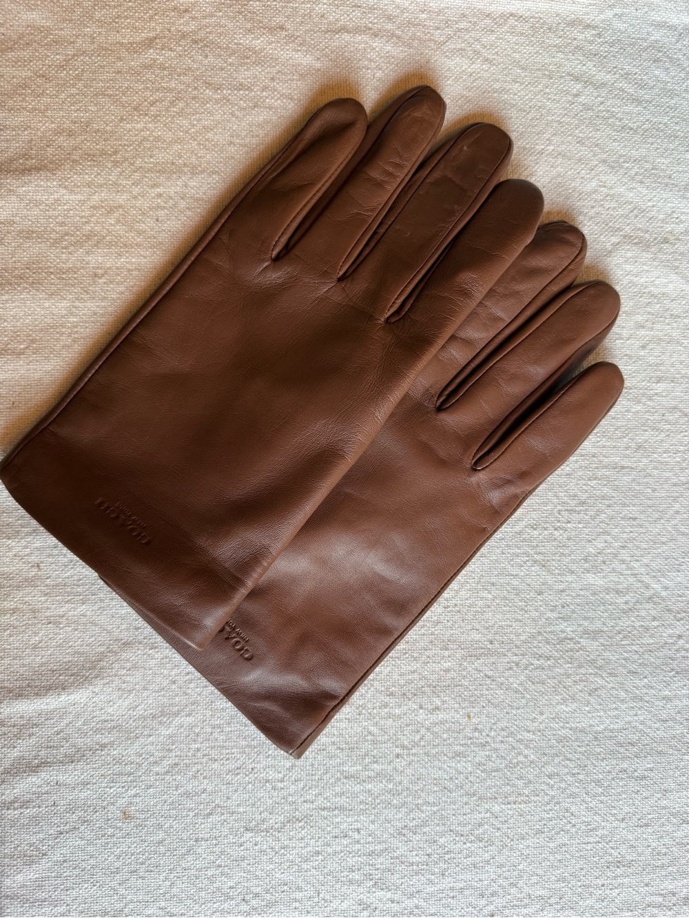 Coach Men's Brown Leather Dress Gloves